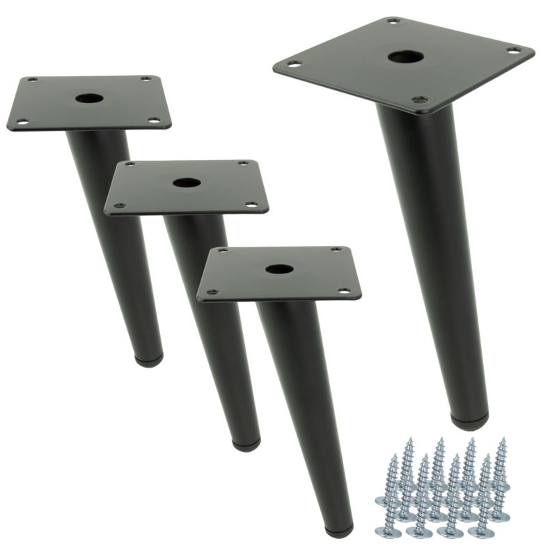 Noga meblowa B&B Szpilka skośna czarny 18 cm 4 szt