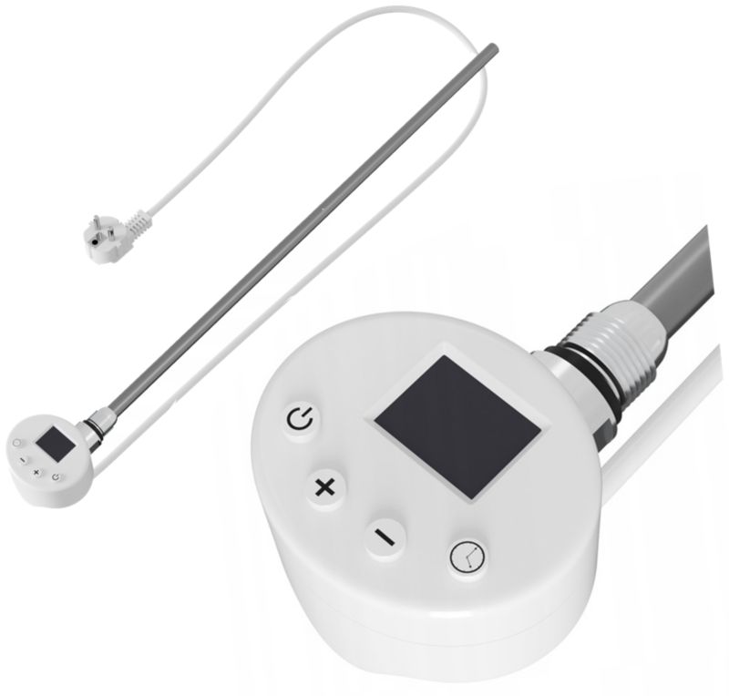 Grzałka Elektryczna do Grzejnika Łazienkowego Granitan Ekran LCD 300W Biała 1szt.