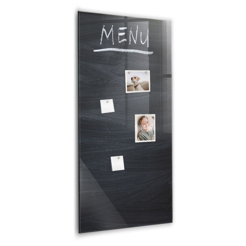 Szklana tablica magnetyczna Wallfluent 60x120 cm Tablica z menu Biały marker 1 szt.