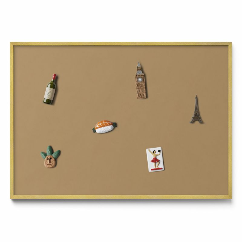 Tablica magnetyczna Tulup 100x70 cm Kolor ciemnożółty w złotej ramie 1 szt.