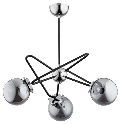 Żyrandol Alfa Galaxy czarny-dymiony-chromowany wym: 56 x 53 x 53 cm 3xE14 x 40W 1 szt.