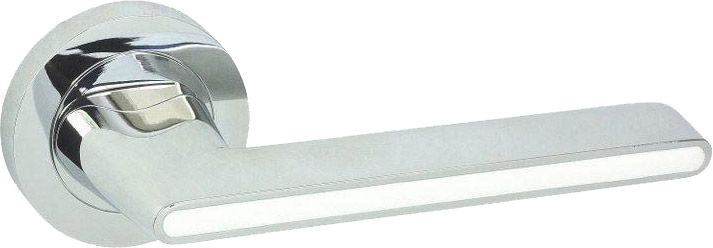 Klamka drzwiowa Onyks-R na rozecie okrągłej chrom/biały