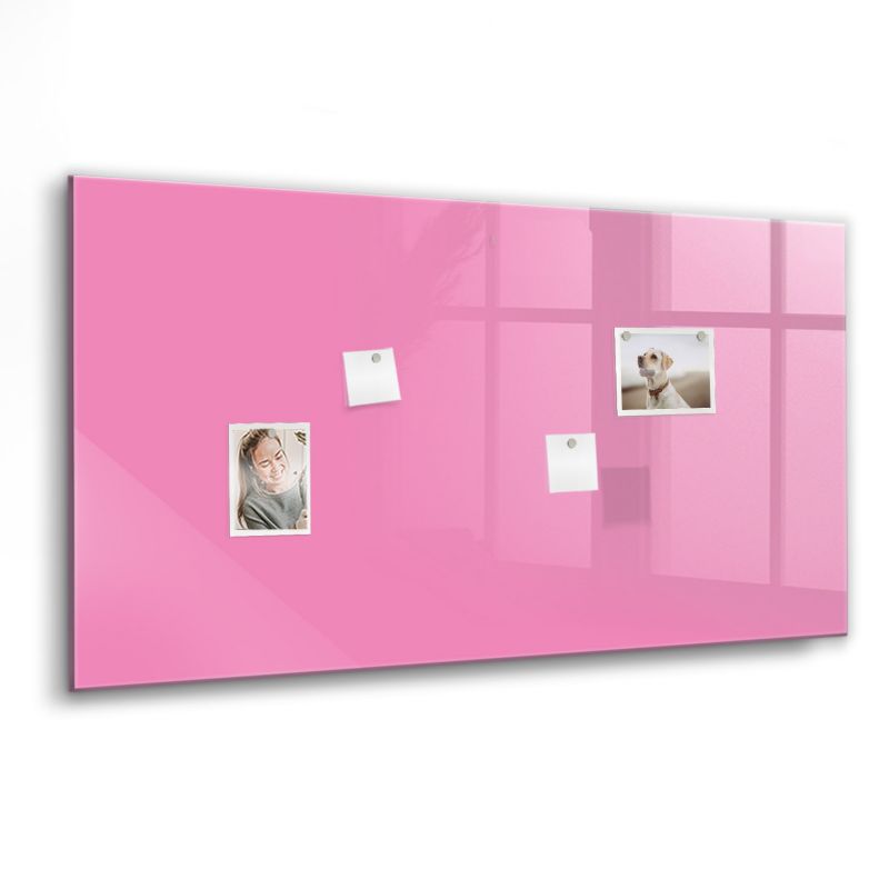 Szklana tablica magnetyczna Wallfluent 120x60 cm Kolor różowy Czarny marker 1 szt.