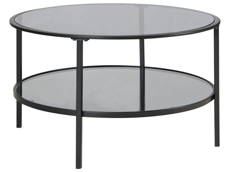 Stolik kawowy Tellaka Szkło hartowane Czarny 1 szt.