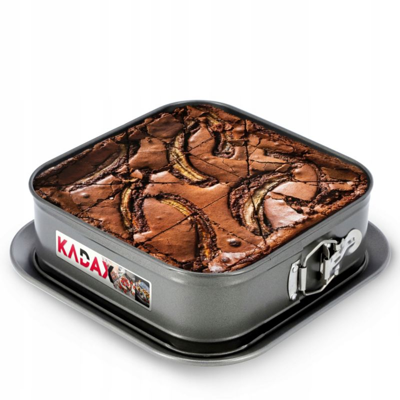 Tortownica KADAX Forma Do Pieczenia Blacha Nieprzywieralna Kwadratowa 24cm Czarny 1 szt.