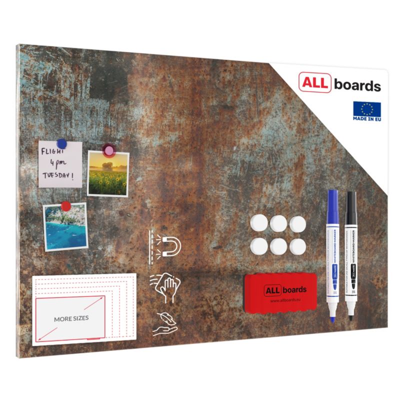 Tablica magnetyczna metalboards 90x60 cm ALLboards rdza 1 szt.