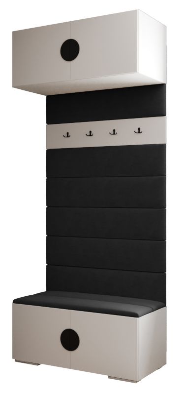 Garderoba wysoka do przedpokoju Abiks INOVA 4 biały+czarny+man18 1 szt.