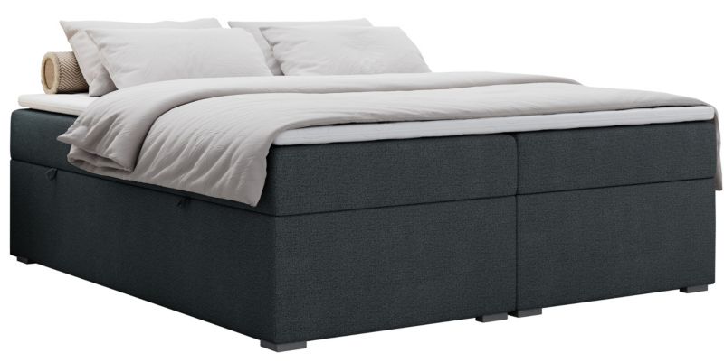 Łóżko kontynentalne MKS Meble BESS 120x200 H3 ciemnoszary struktura 1szt.