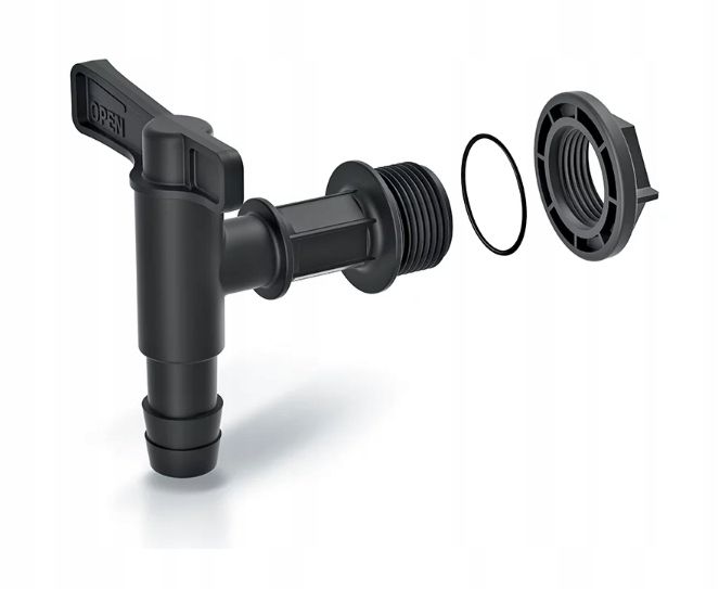 Kran Do Deszczówki FEINZ Kranik Zawór Z Kranem 3/4'' Gwint Czarny 1 szt.