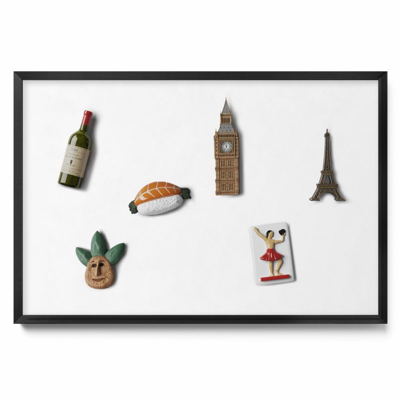 Tablica magnetyczna na ścianę Tulup 60x40 cm Kolor biały w czarnej ramie 1 szt.