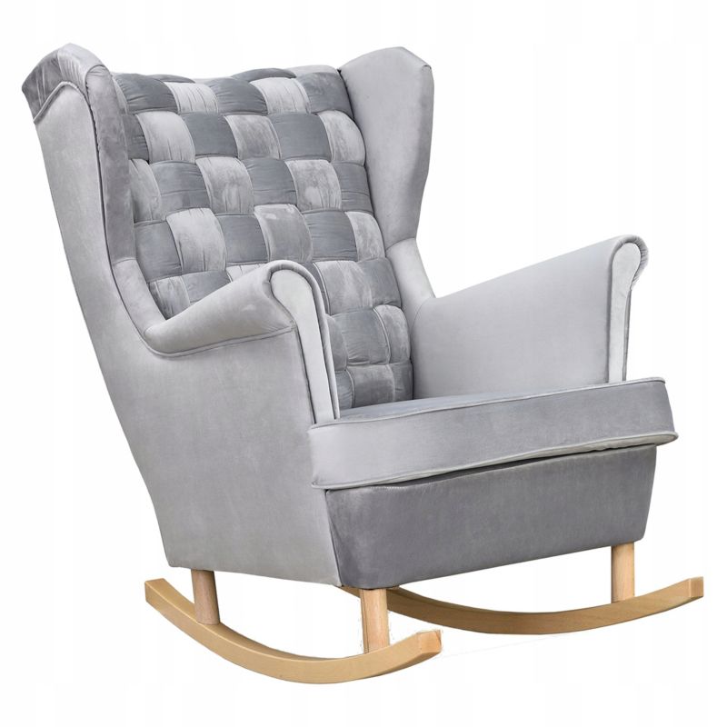 Fotel uszak do salonu bujany Family Meble Carol siwy 1szt