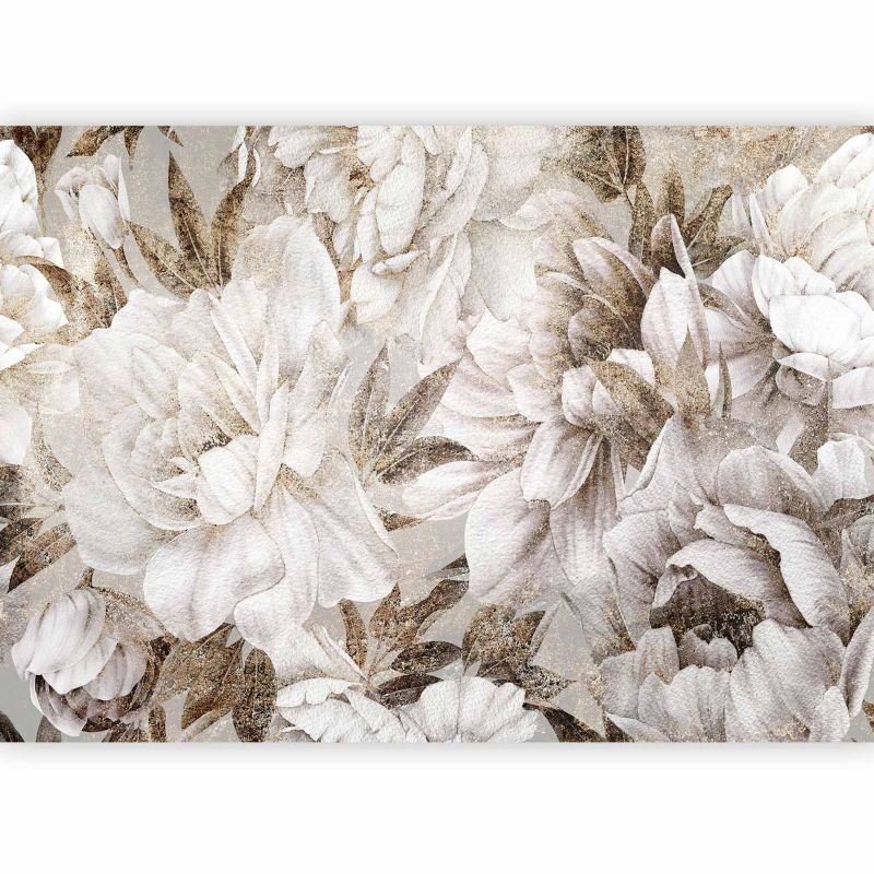 Fototapeta flizelinowa Artgeist 170 g/m2 wodoodporna Kwiaty szara 350x256 (7 części) 10127aa rolka 1 szt