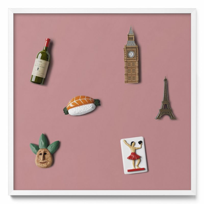 Ozdobna tablica magnetyczna Tulup 50x50 cm Kolor pastelowy różowy w białej ramie 1 szt.