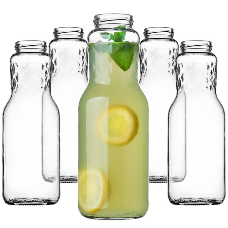 KADAX Butelka na soki 1L + wieczko fi53 białe 20szt