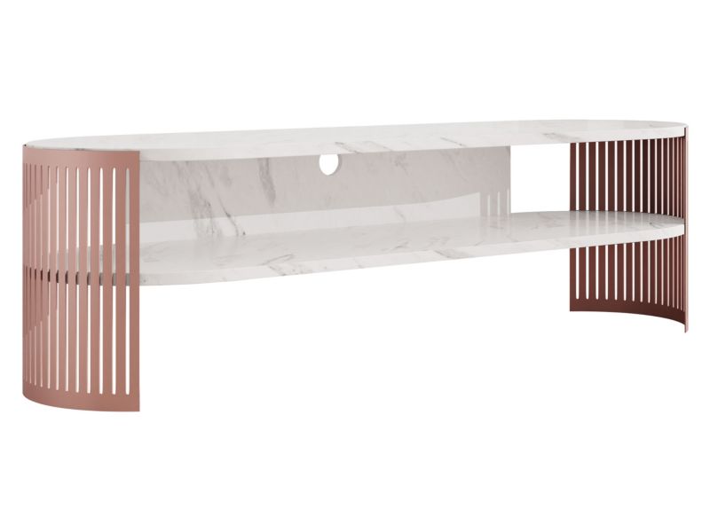 Szafka RTV MIRJAN 24 owalna Fikoli Ember miedziany/marmur bianco 1 szt.