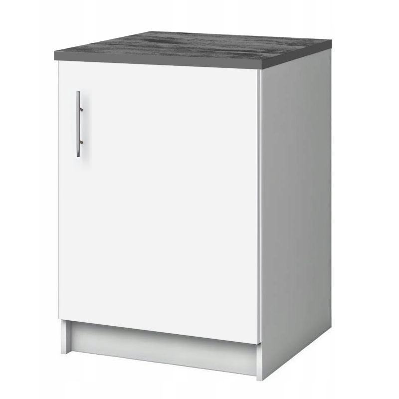 Szafka Kuchenna Stamar 600x460mm z Blatem Beton Stojąca Dolna Biała Matowa Półka 1 szt