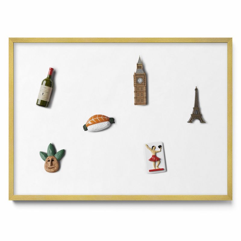 Tablica magnetyczna na ścianę Tulup 70x50cm Kolor biały w złotej ramie 1 szt.