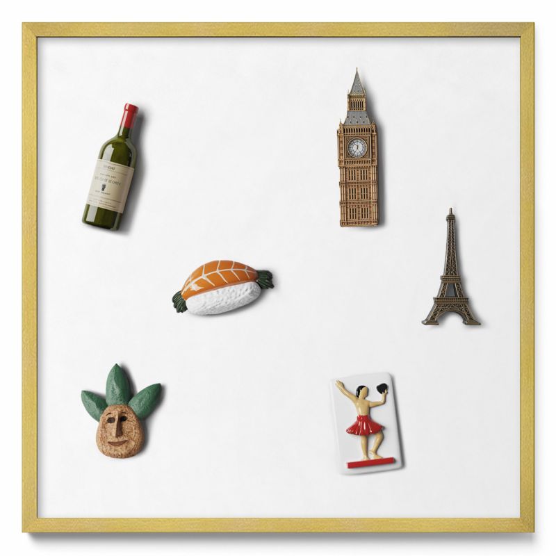 Tablica magnetyczna na ścianę Tulup 50x50 cm Kolor biały w złotej ramie 1 szt.