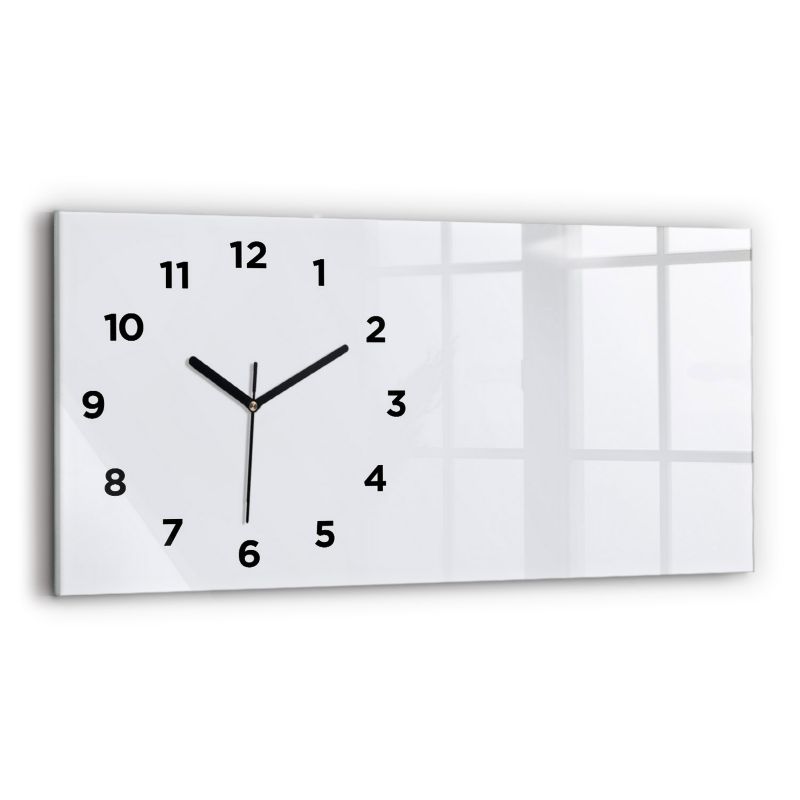 Zegar z czarnymi wskazówkami Wallfluent 60x30 cm Kolor ciemna biel 1 szt.
