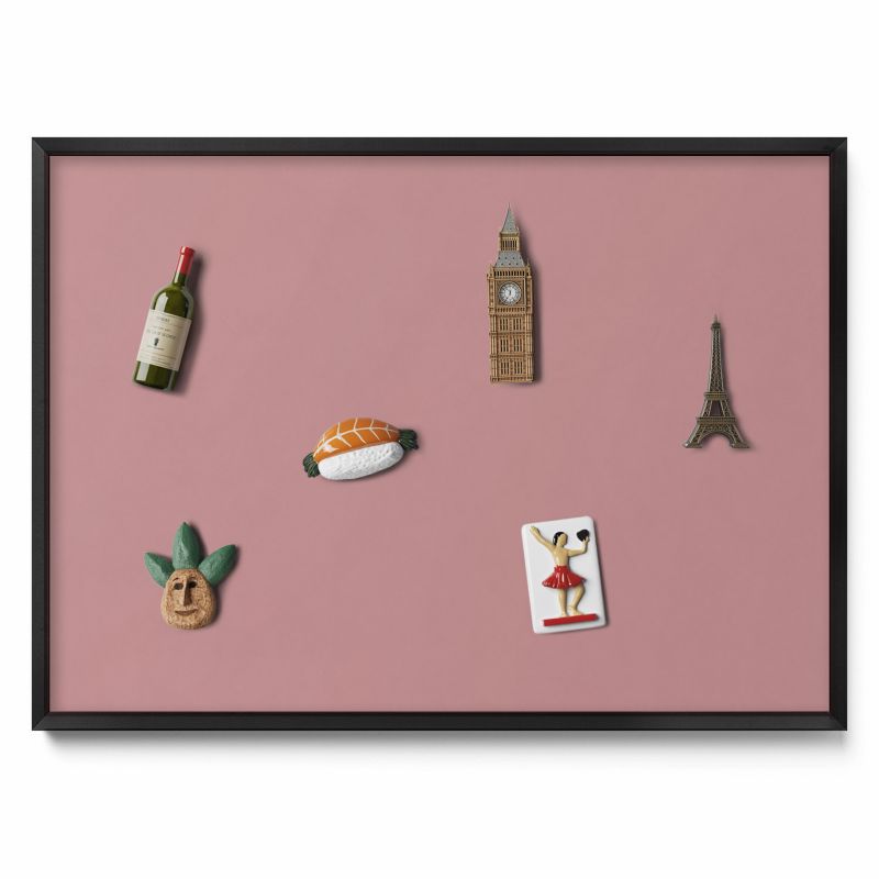 Ozdobna tablica magnetyczna Tulup 70x50 cm Kolor pastelowy różowy w czarnej ramie 1 szt.