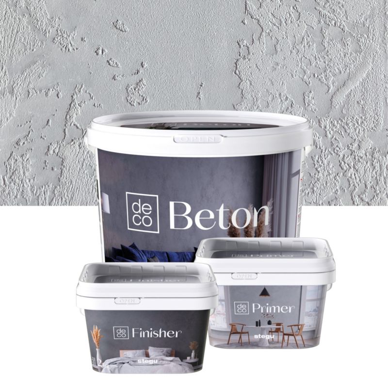 Zestaw Beton Architektoniczny, Primer, Finisher Stegu DECO BETON jasny szary 20 kg - 1 szt.