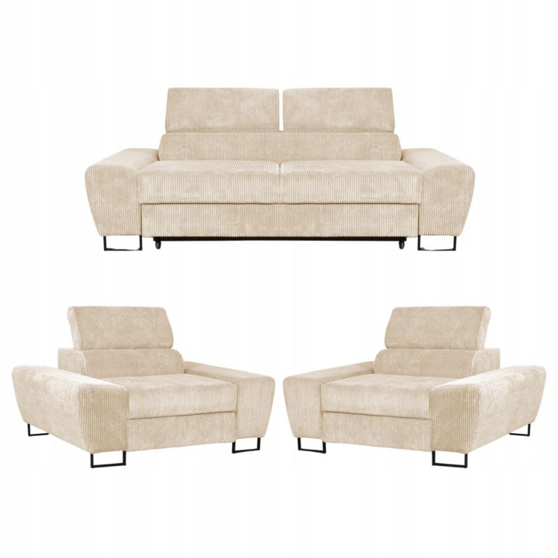 Zestaw mebli do salonu sofa i fotele Family Meble Savio beż 1szt