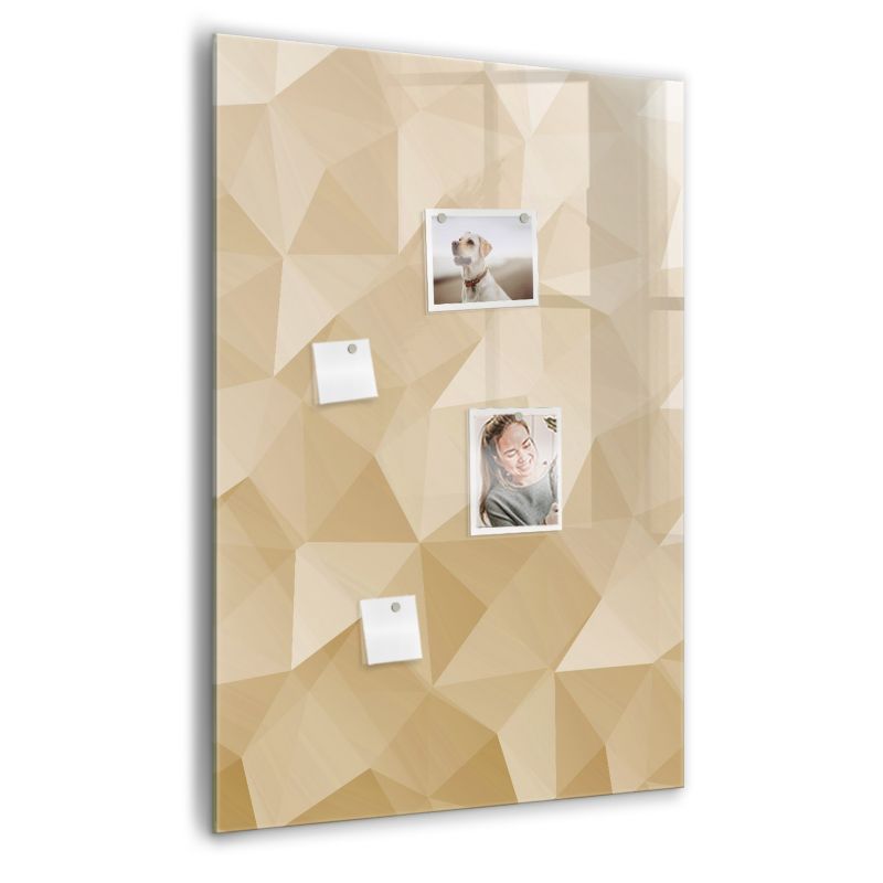 Szklana tablica magnetyczna Wallfluent 70x100 cm Trójkąty abstrakcja Czarny marker 1 szt.