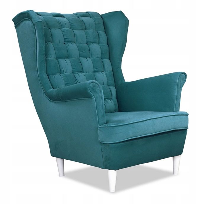 Fotel uszak do salonu Family Meble Carol morski niebieski 1szt