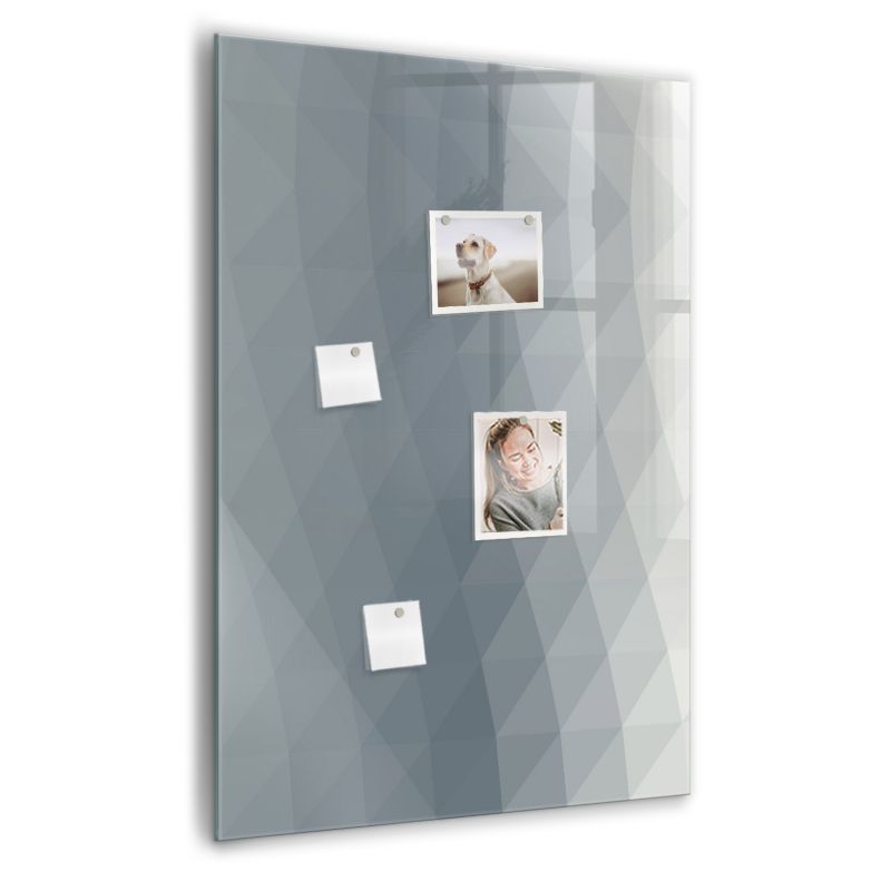 Szklana tablica magnetyczna Wallfluent 70x100 cm Szare fale abstrakcja Czarny marker 1 szt.