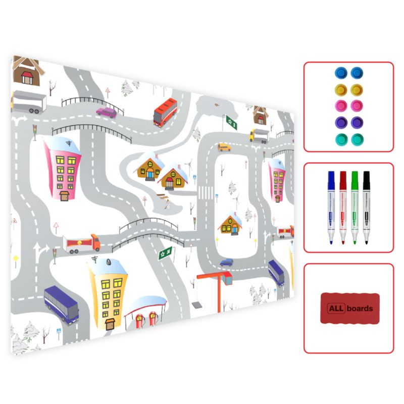 Tablica magnetyczna MetalBoards 90x60 cm ALLboards SAMOCHODY ULICE 1 szt.