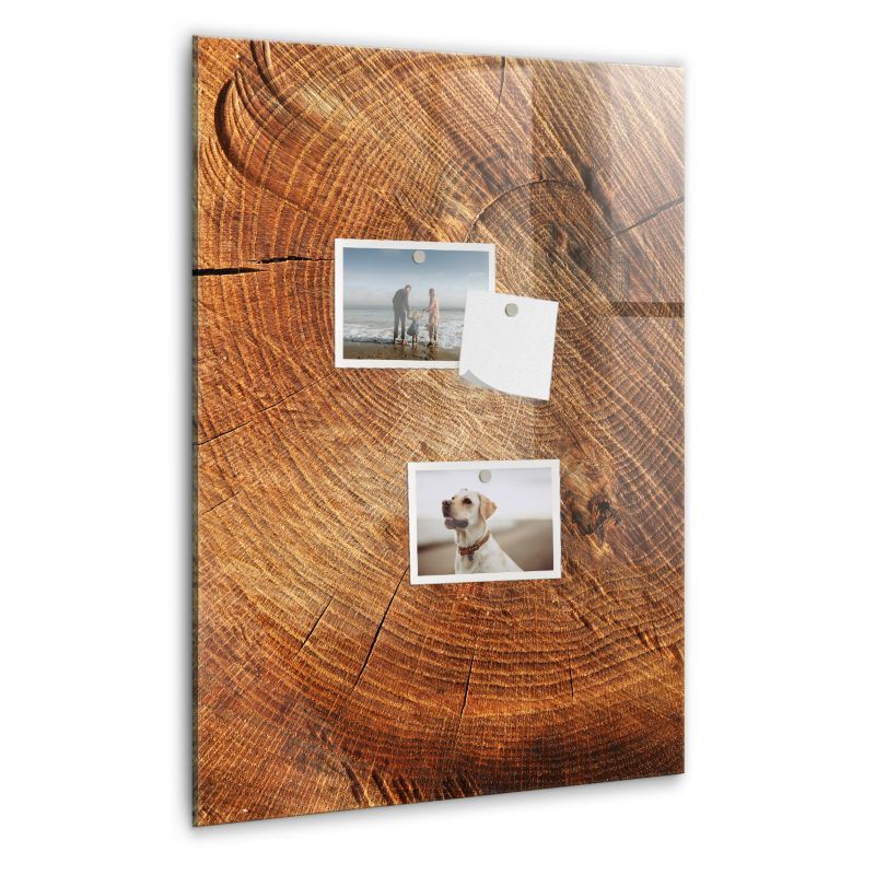 Szklana tablica magnetyczna Wallfluent 40x60 cm Przekrój pnia Biały marker 1 szt.