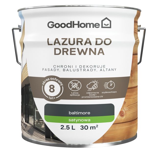 Lazura GoodHome 8 lat antracyt 2,5 l