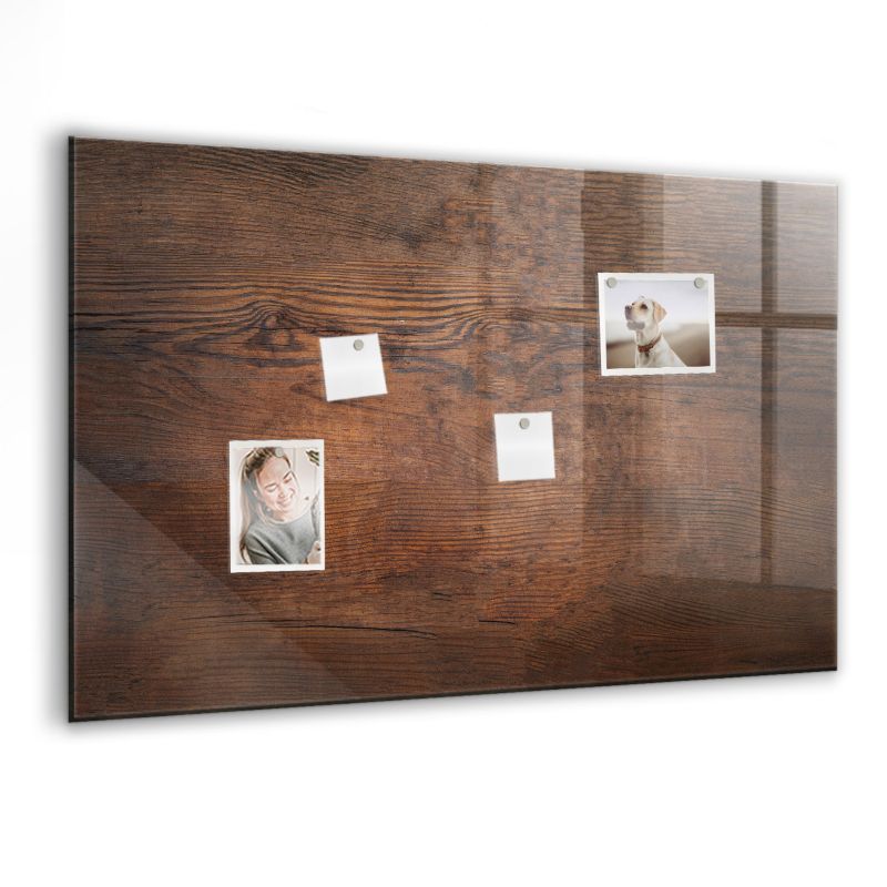 Szklana tablica magnetyczna z białym markerem Wallfluent 90x60 cm Stare drewno 1 szt.