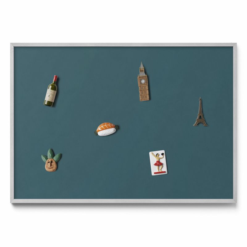 Tablica magnetyczna Tulup 100x70 cm Kolor ciemny morski w srebrnej ramie 1 szt.