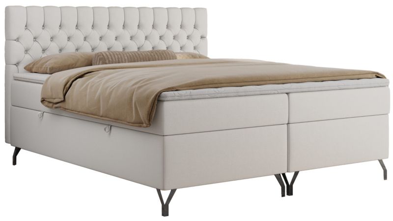 Łóżko kontynentalne MKS Meble GRIMALDI 180x200 H3 Biały ecoskóra 1szt.