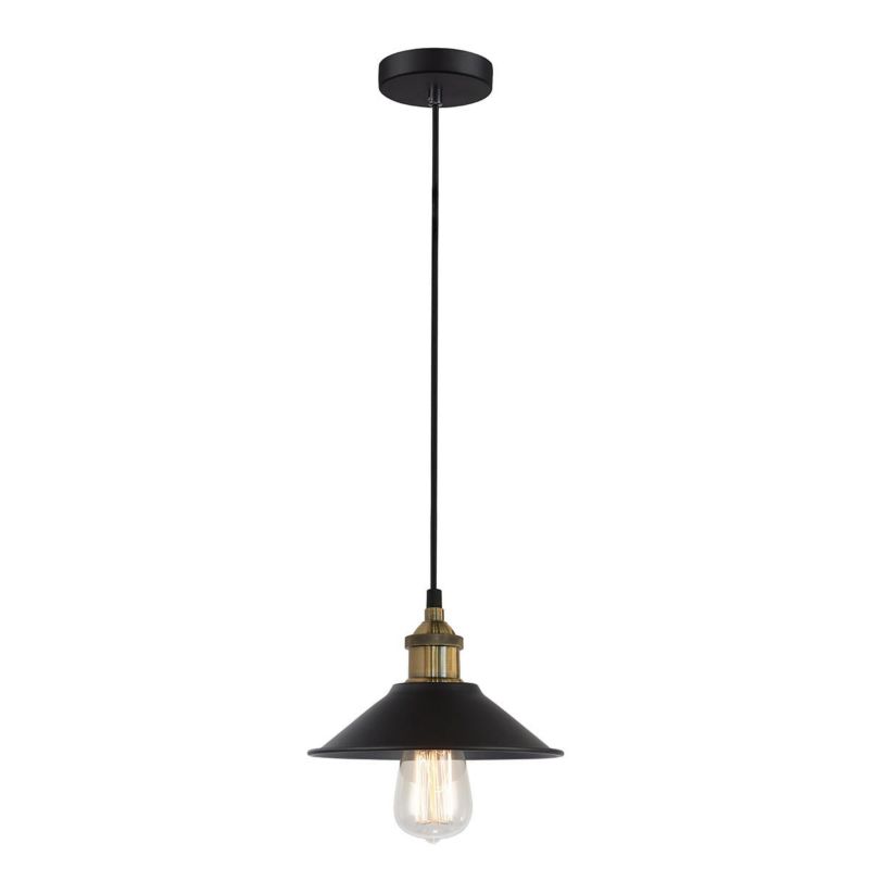 Lampa wisząca Italux Kermio 0631 czarno-mosiężny industrialna 1xE27 x 60W 1 szt.