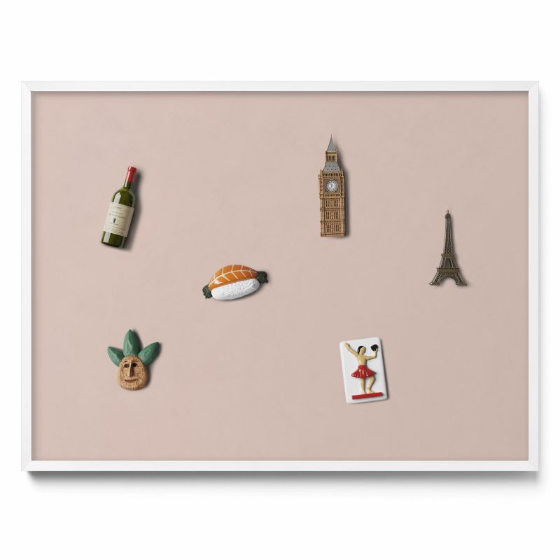 Tablica magnetyczna Tulup 80x60 cm Kolor pudrowy róż beż w białej ramie 1 szt.