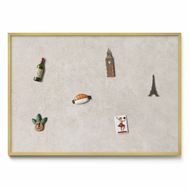 Ozdobna tablica magnetyczna Tulup 100x70 cm Subtelna tekstura piaskowca w złotej ramie 1 szt.