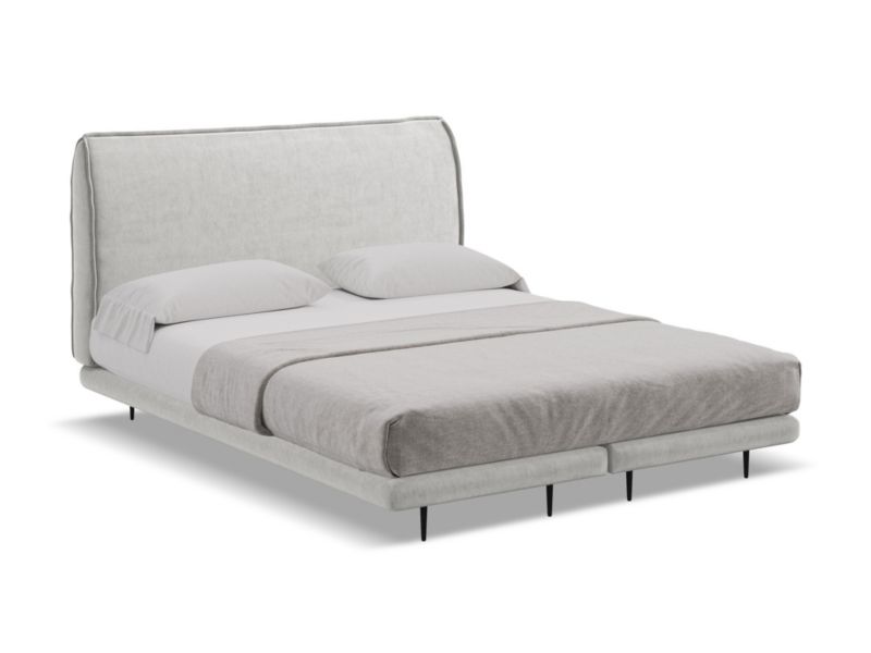 Łóżko LaMiaSofa Halia z weluru 180x200 srebrny 1 szt.