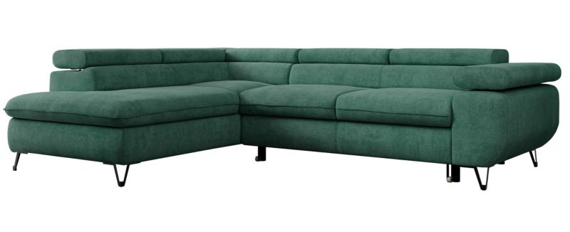 Narożnik MKS Meble PEDRO L strona lewa ciemnozielony struktura 1szt.