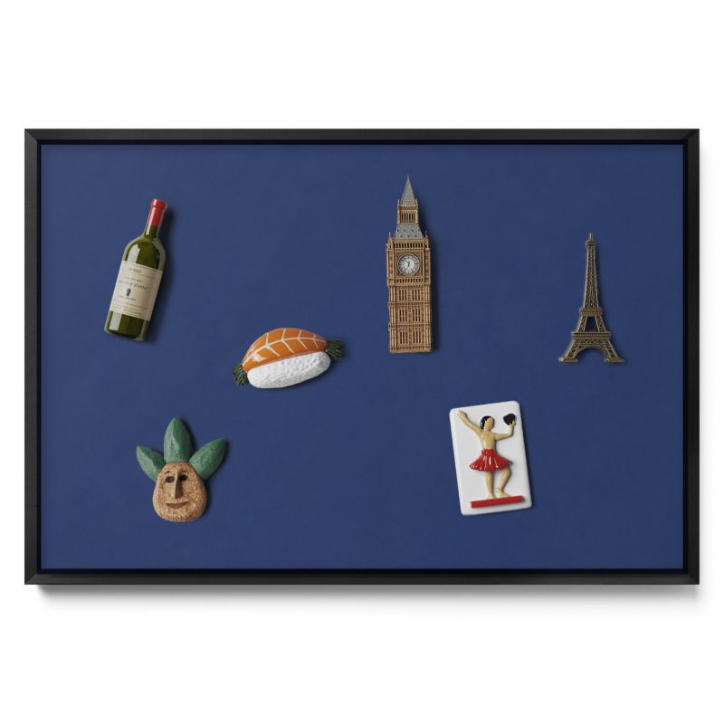 Tablica magnetyczna Tulup 60x40 cm Kolor granatowy w czarnej ramie 1 szt.