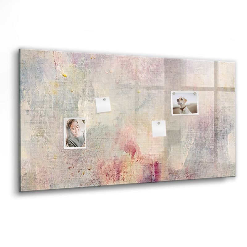 Szklana tablica magnetyczna Wallfluent 120x60 cm Malowana abstrakcja Czarny marker 1 szt.