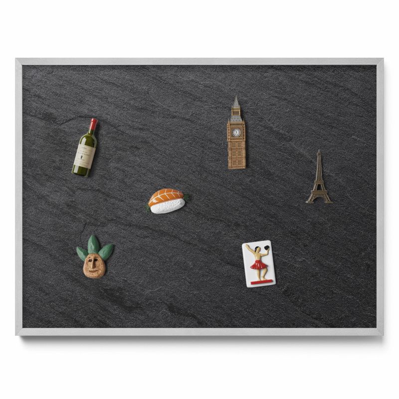 Tablica magnetyczna na ścianę Tulup 80x60 cm Tekstura kamiennej ściany w srebrnej ramie 1 szt.