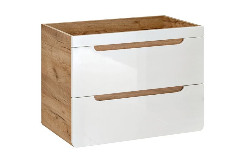Szafka Comad pod umywalkę ARUBA 821 80 cm biała/dąb 1 szt