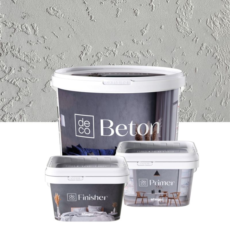 Zestaw Beton Architektoniczny, Primer, Finiser DECO BETON Ciemny Szary 20 kg - 1 szt.