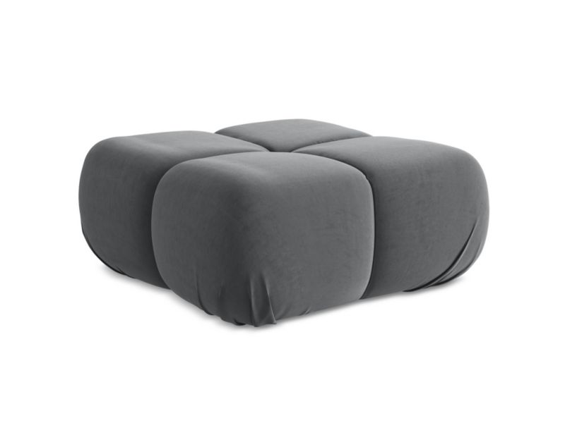 Pufa LaMiaSofa SANREMO z tkaniny welwetowej 95x95 cm stalowy 1 szt.