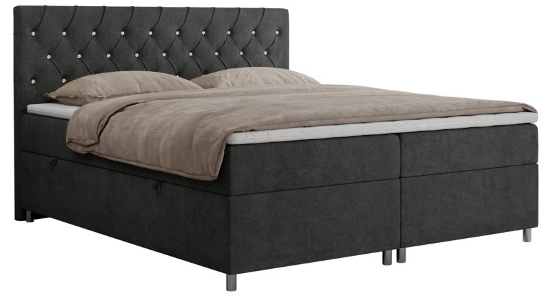 Łóżko kontynentalne MKS Meble ROMA 200x200 H3 Ciemnoszary struktura 1szt.