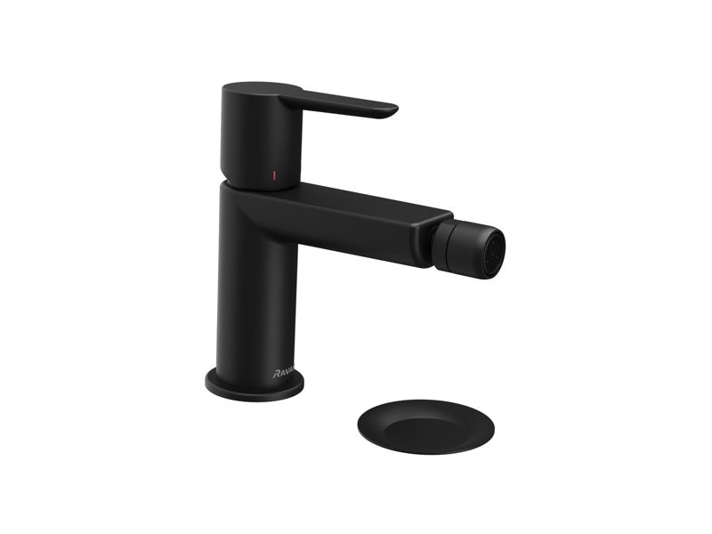 Bateria bidetowa stojąca Ravak Puri PU 055.20 151 mm z korkiem, czarna 1 szt
