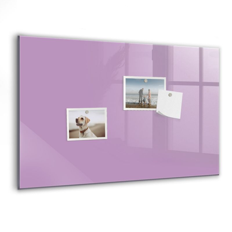 Szklana tablica magnetyczna Wallfluent 60x40 cm Kolor liliowy Czarny marker 1 szt.