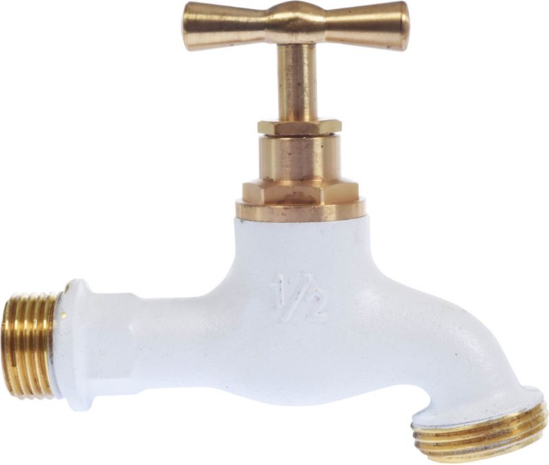 Kran mosiężny 1/2" 3/4" biały